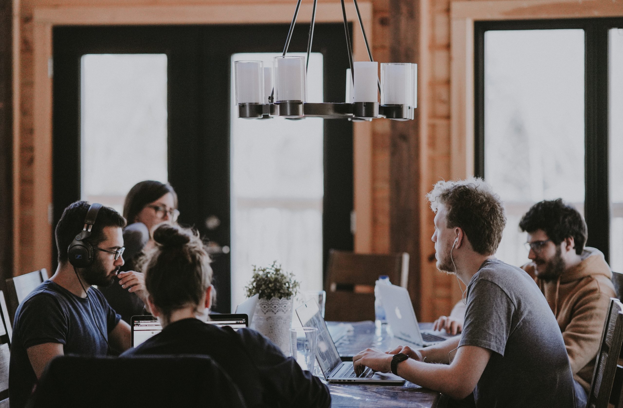 People in a meeting on computers