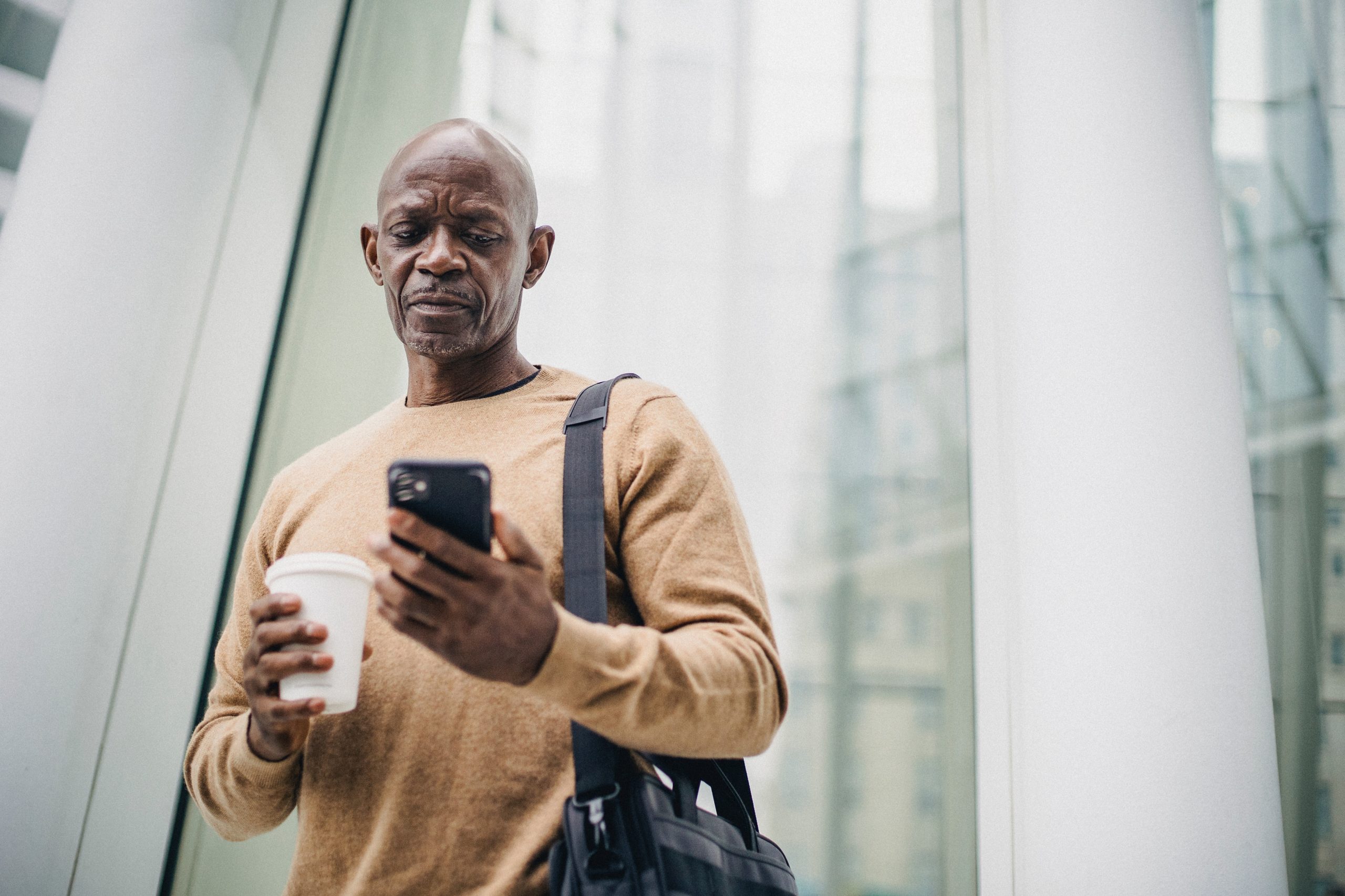 Person looking at cell phone